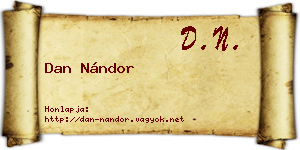 Dan Nándor névjegykártya
